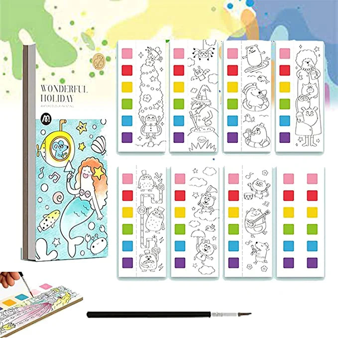 Kreativ Malbuch mit Wasserfarben – Malspaß mit 6 Farben