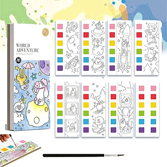 Kreativ Malbuch mit Wasserfarben – Malspaß mit 6 Farben