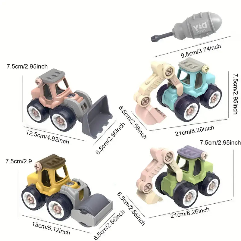 Bauarbeiter Baustellenfahrzeug-Set