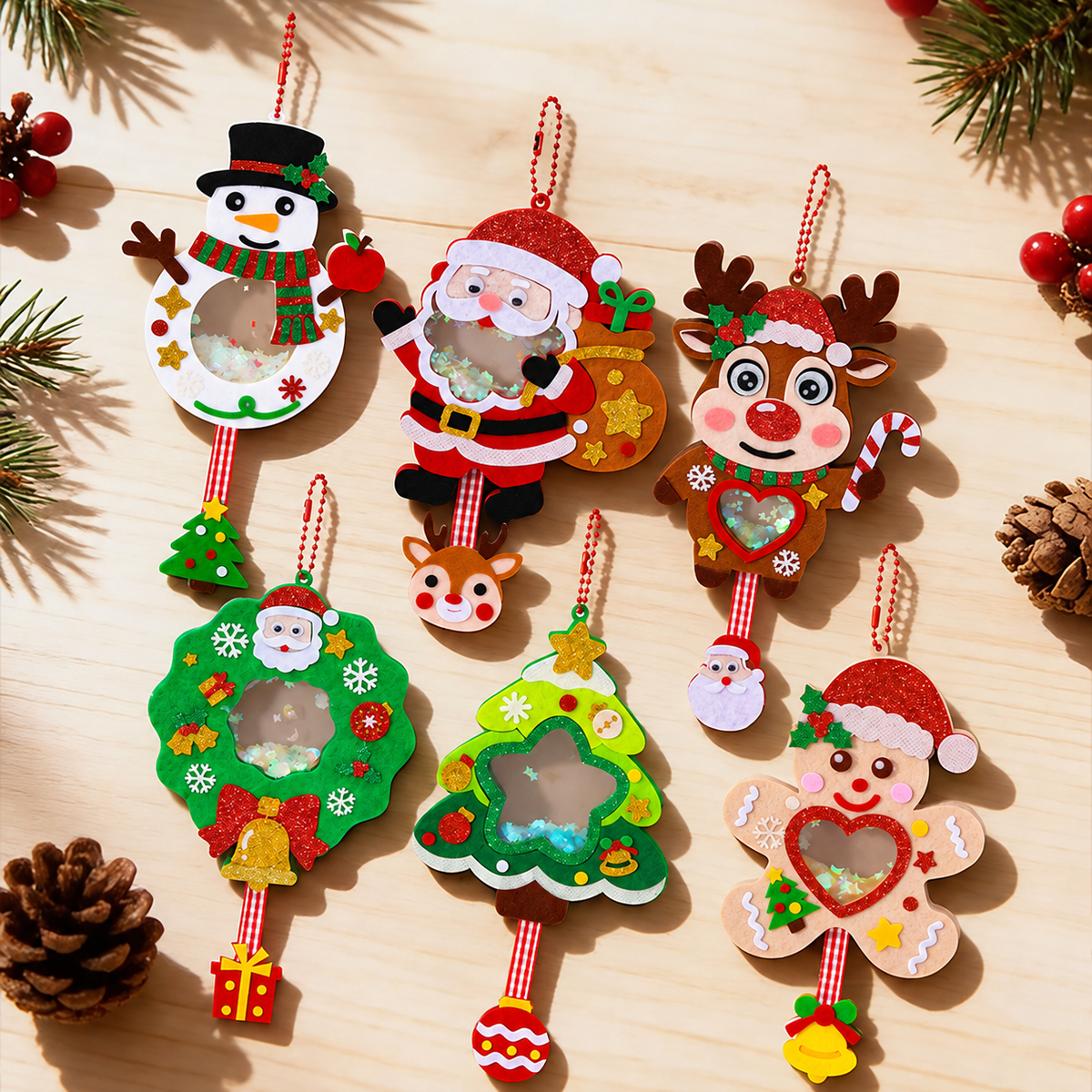 DIY-Weihnachts-Schüttelanhänger-Bastelset für Kinder