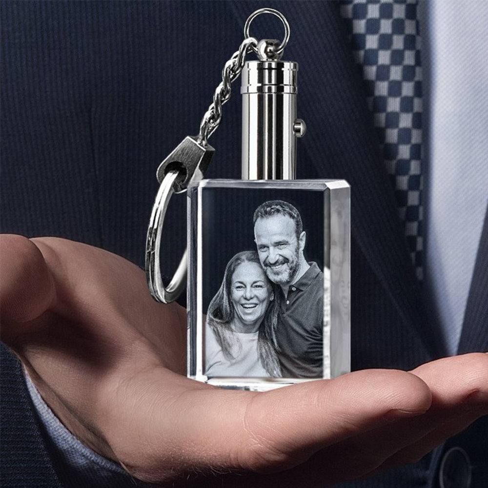 Personalisierte 2D/3D Kristall Erinnerung mit Laser Gravur Schlüsselanhänger