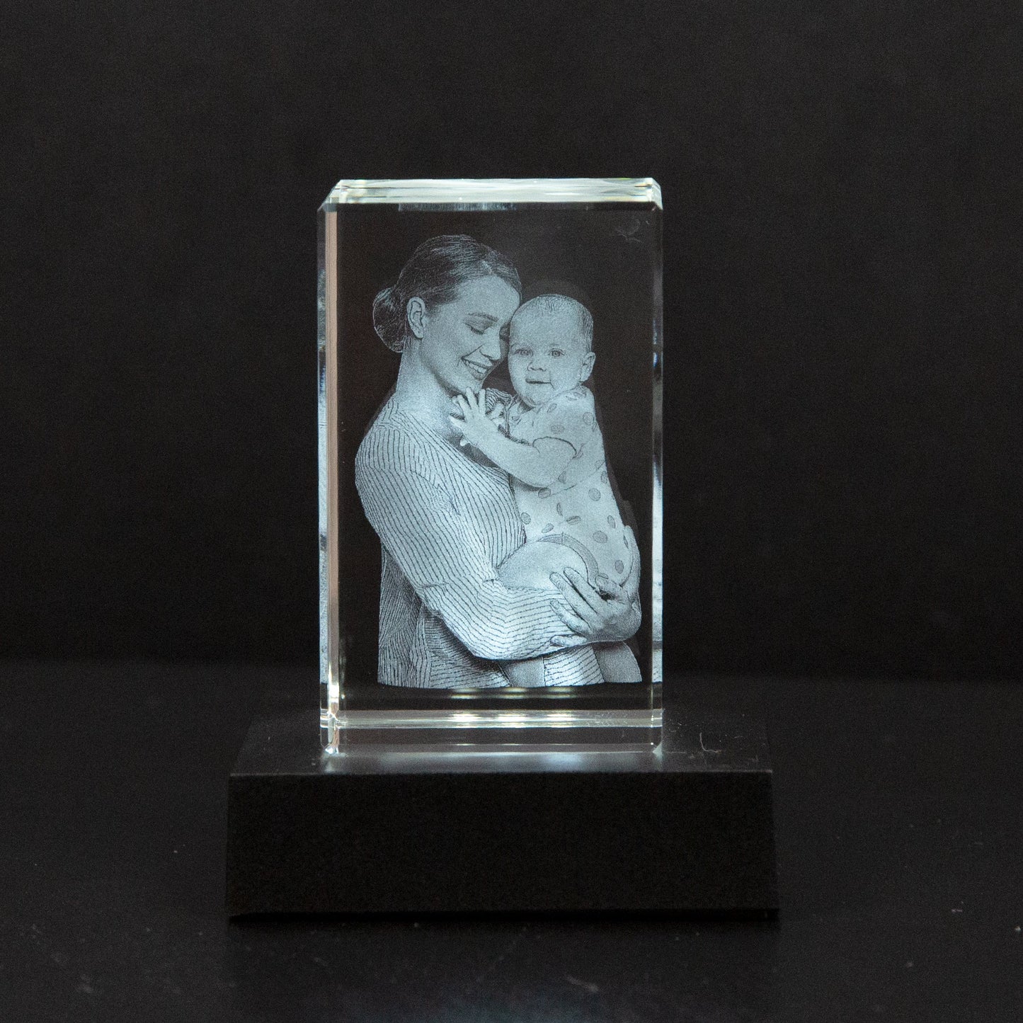 Personalisierte 2D/3D Foto Kristall Lampe mit Laser Gravur