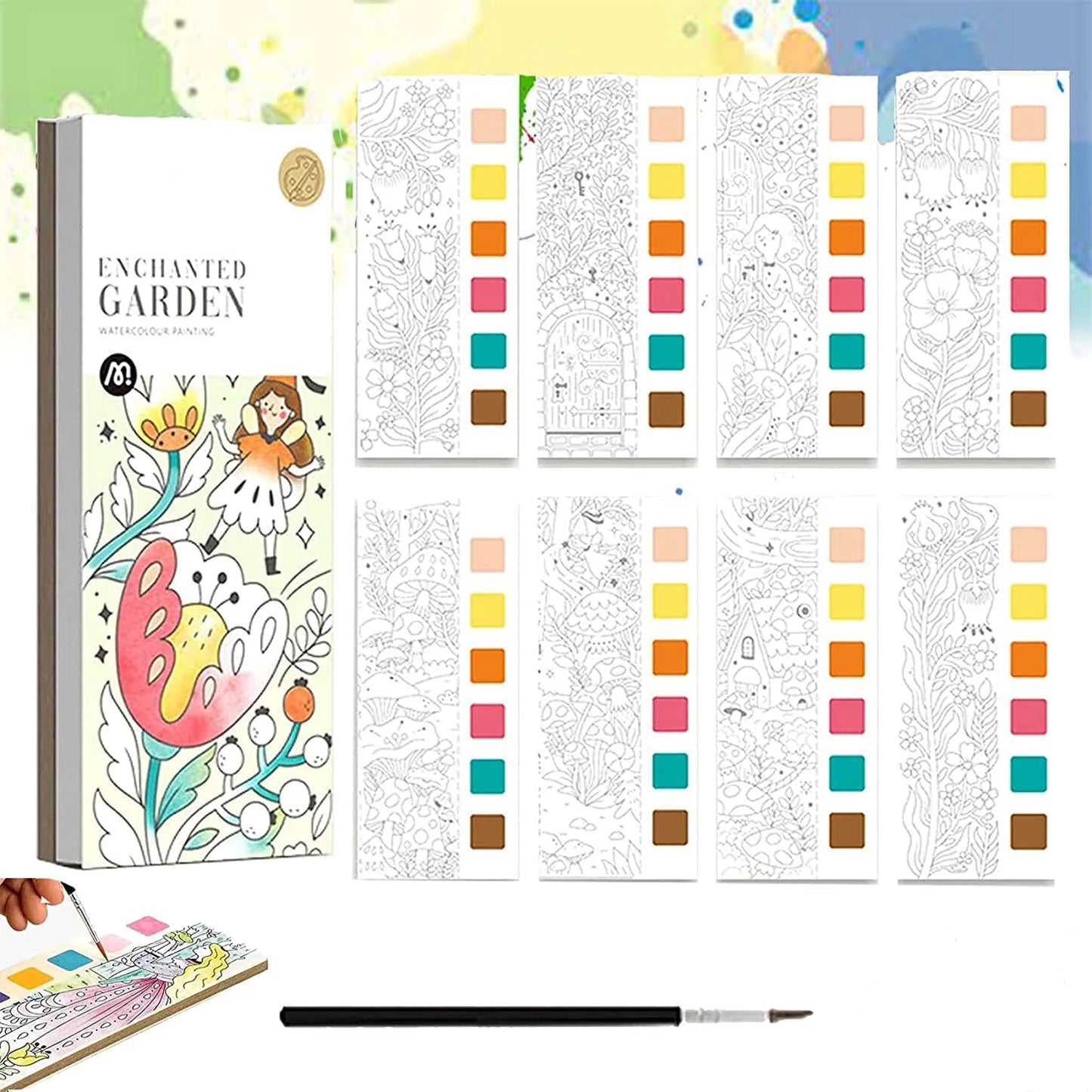 Kreativ Malbuch mit Wasserfarben – Malspaß mit 6 Farben