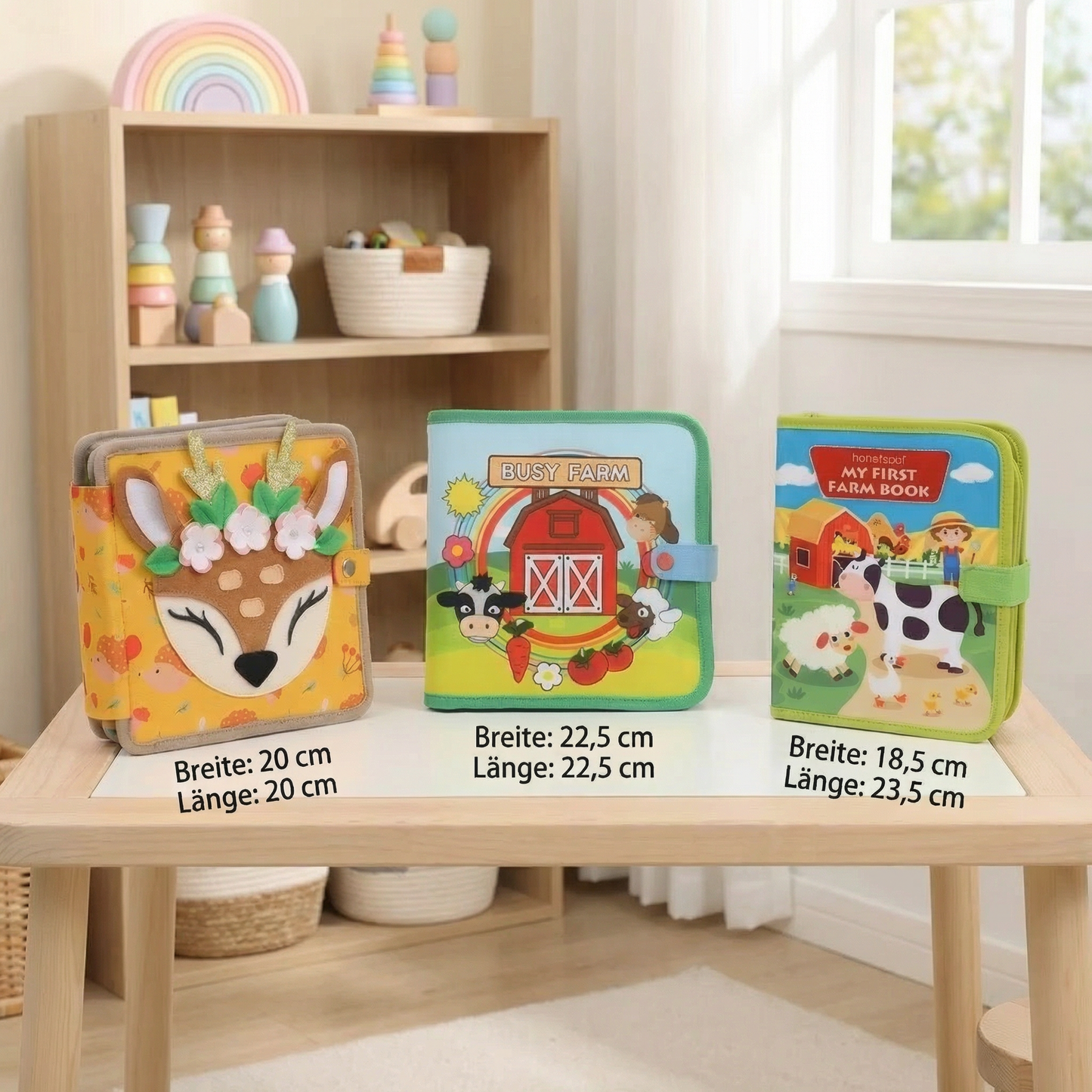 3-Teiliges Montessori Spiel- & Geschichten Lern Buch Set