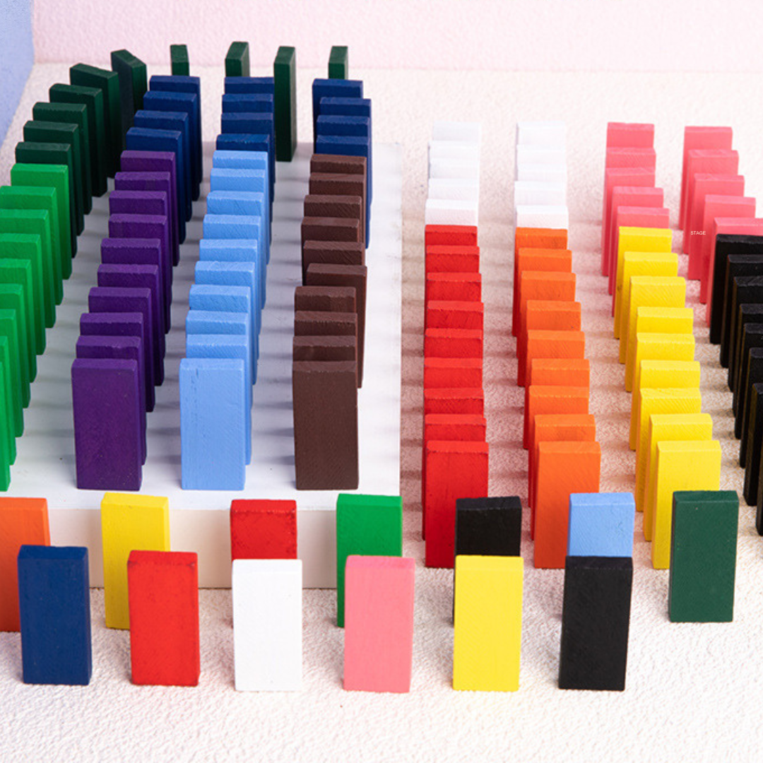 Montessori Holz Domino Steine