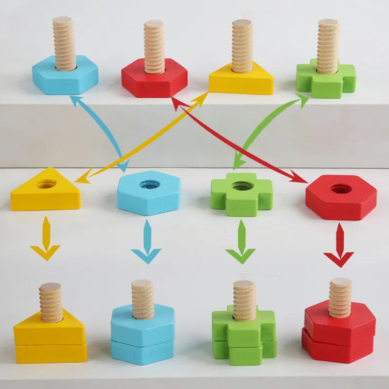 Montessroi Schrauben und Muttern Holzspielzeug