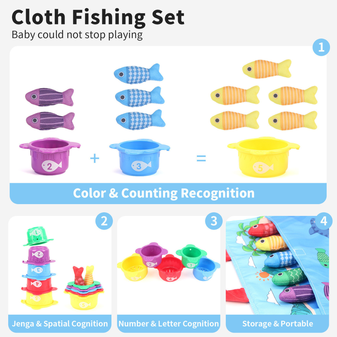 Montessori Plüsch Fischteich Kinderspielzeug