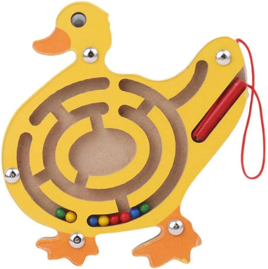 Tierisches Abenteuerlabyrinth – Magnetisches Holzpuzzle