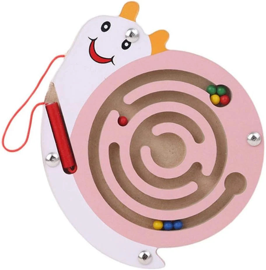 Tierisches Abenteuerlabyrinth – Magnetisches Holzpuzzle
