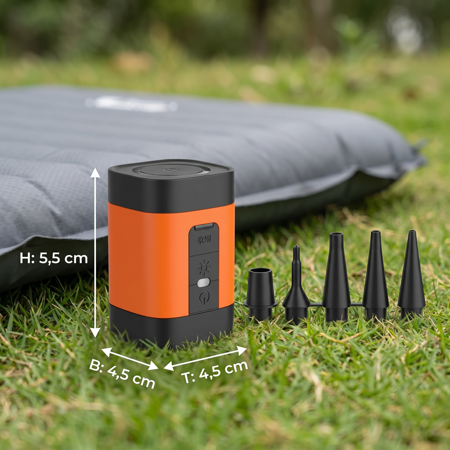 Tragbare Mini-Luftpumpe mit LED-Licht – schnelles Aufpumpen und Ablassen