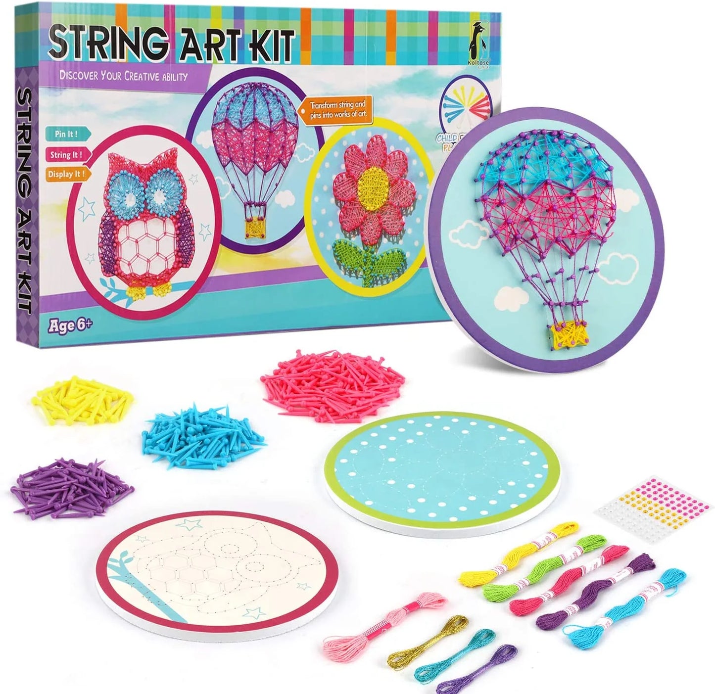 String Art Bastelset – Farbenfrohe Kreationen mit Schnur
