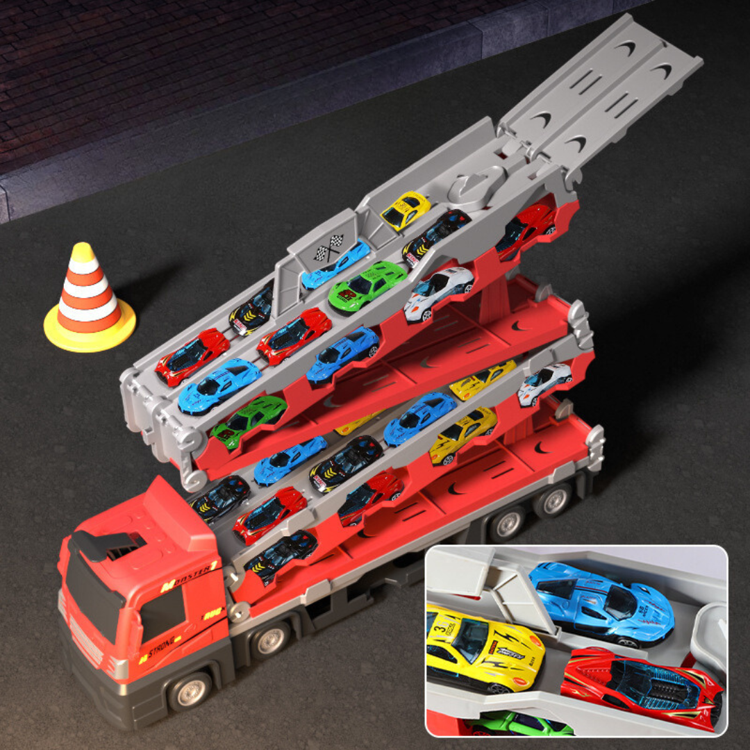 2in1 Ausklapbare Lastwagen Rennstrecke