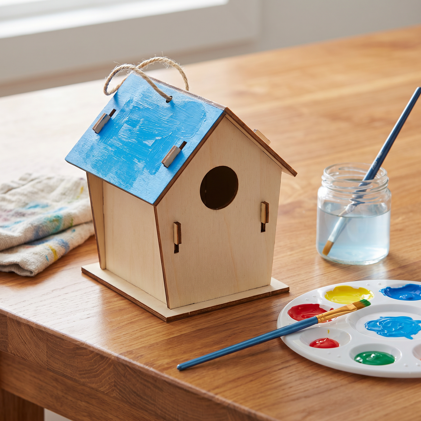 Buntes Vogelhaus Bastel- & Malset für Kinder