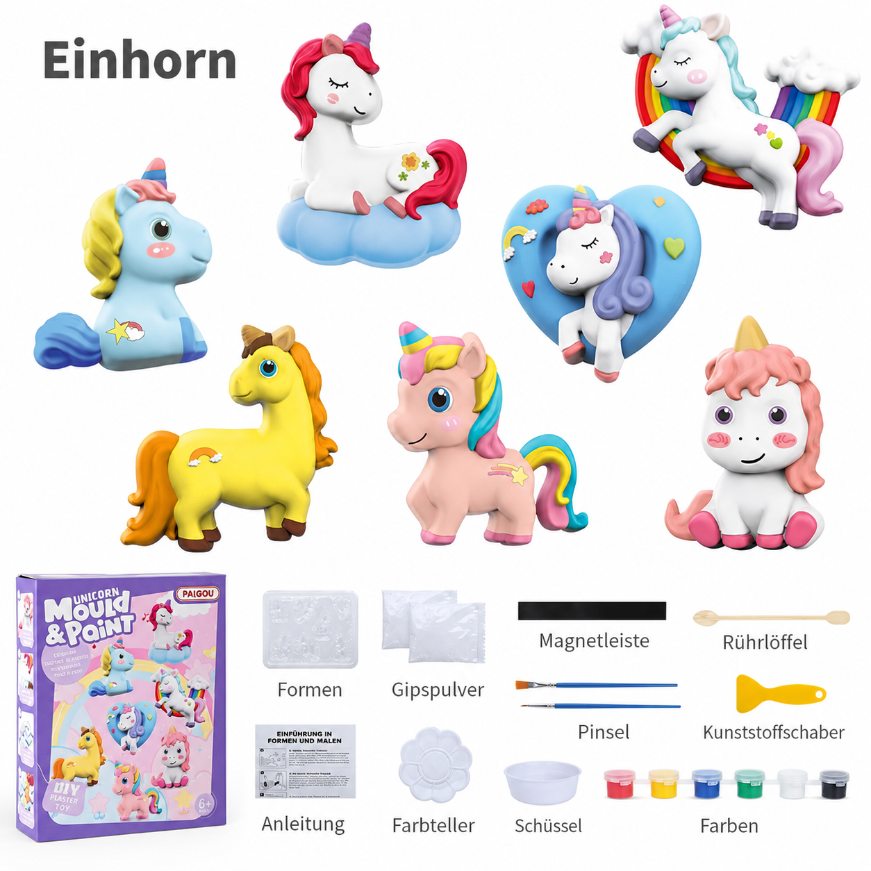 DIY-Tier-Gipsmalset – Formen, Bemalen & Gestalten für Kinder