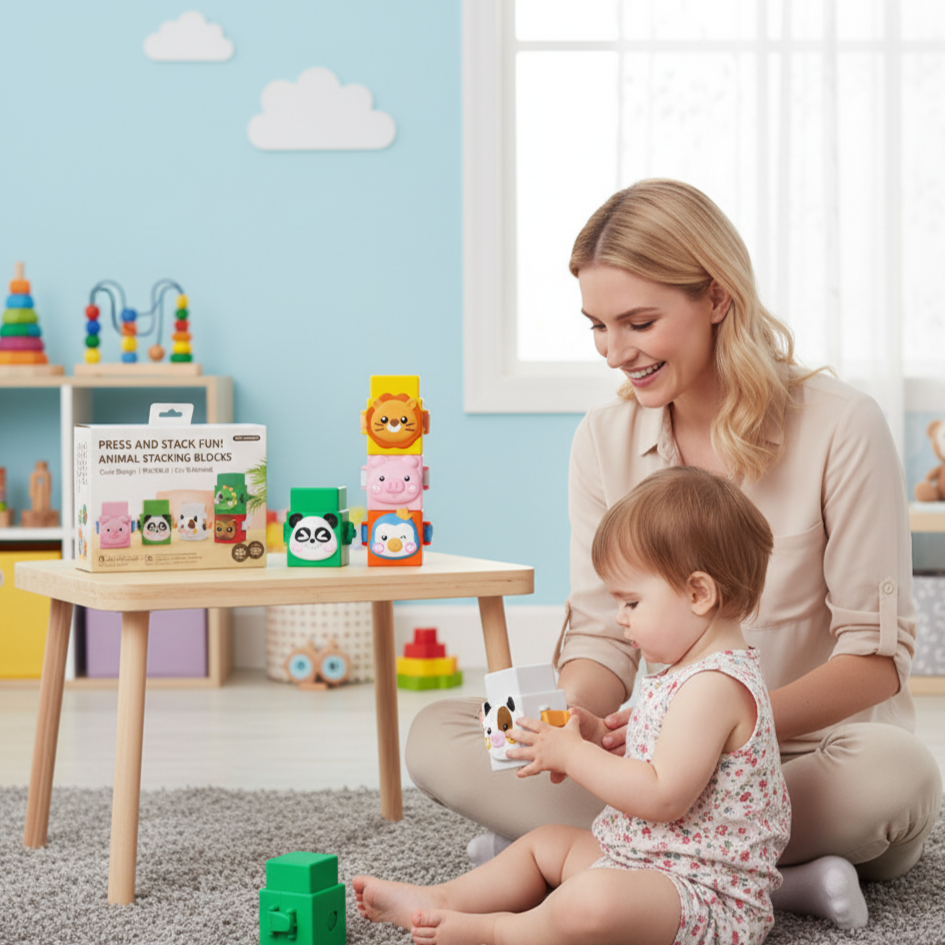Pädagogisches Montessori Tier Stapelset Bauspielzeug