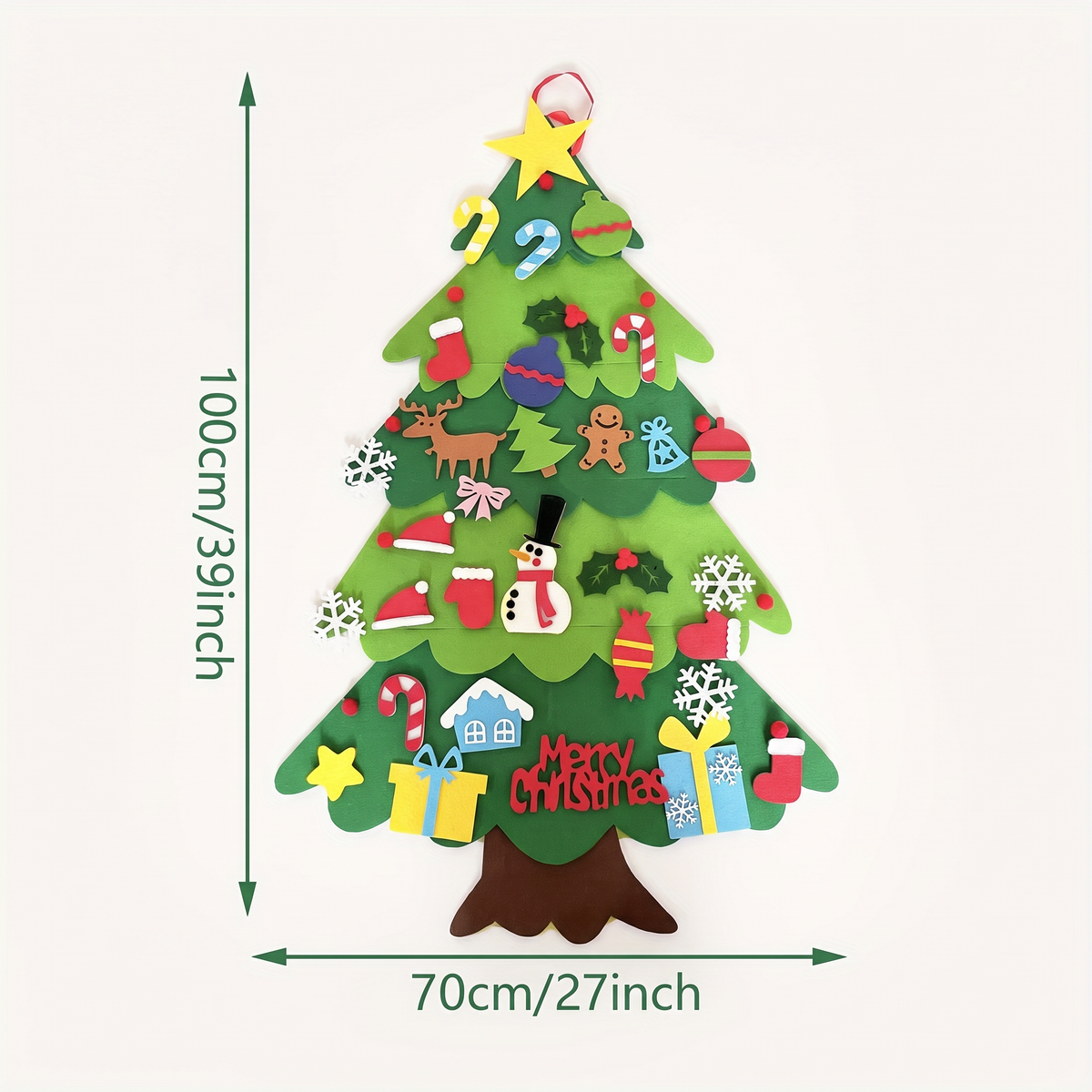 DIY-Filz-Weihnachtsbaum für Kinder mit dekorativen Anhängern