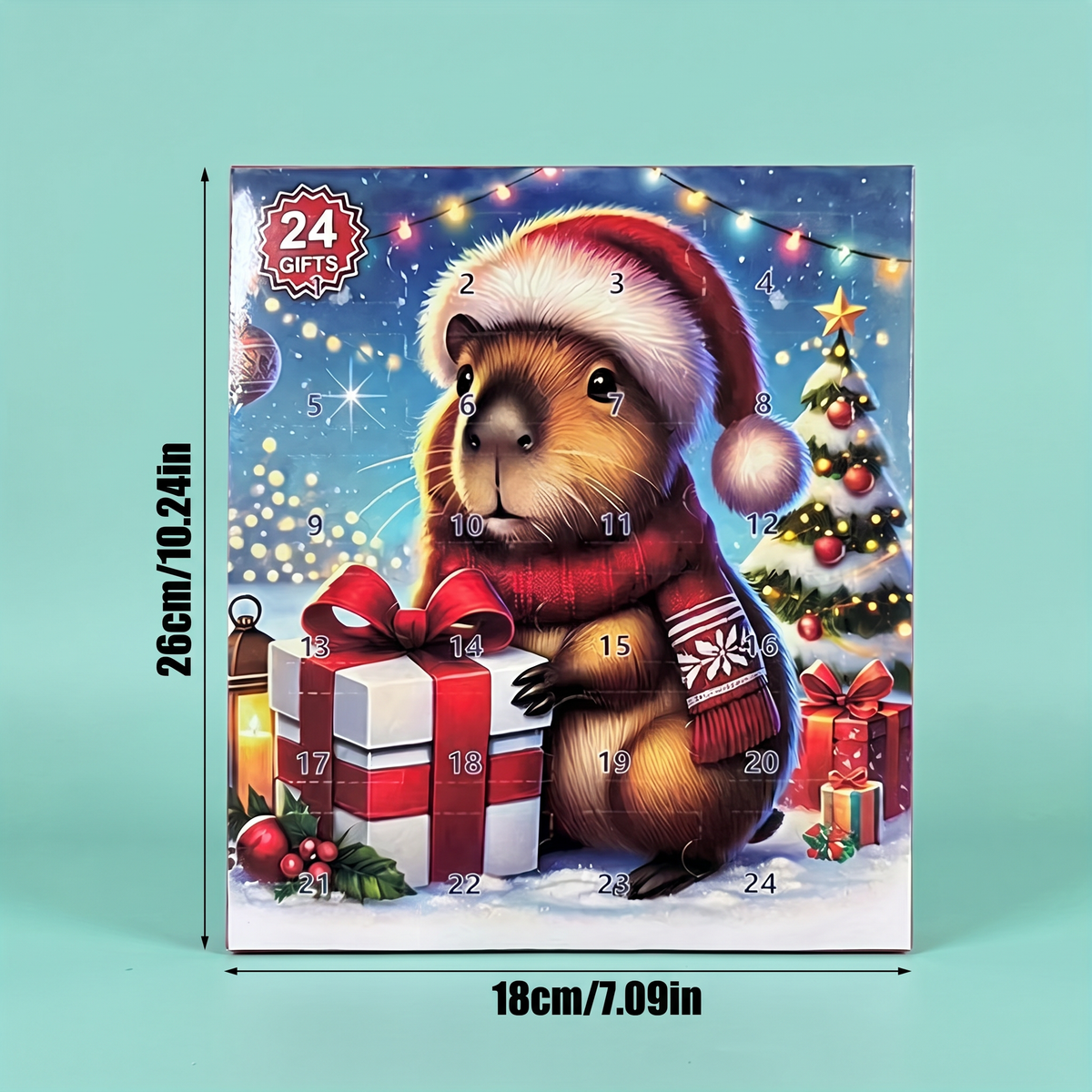 24-Tage-Capybara-Weihnachts-Adventskalender – 24 niedliche Mini-Figuren