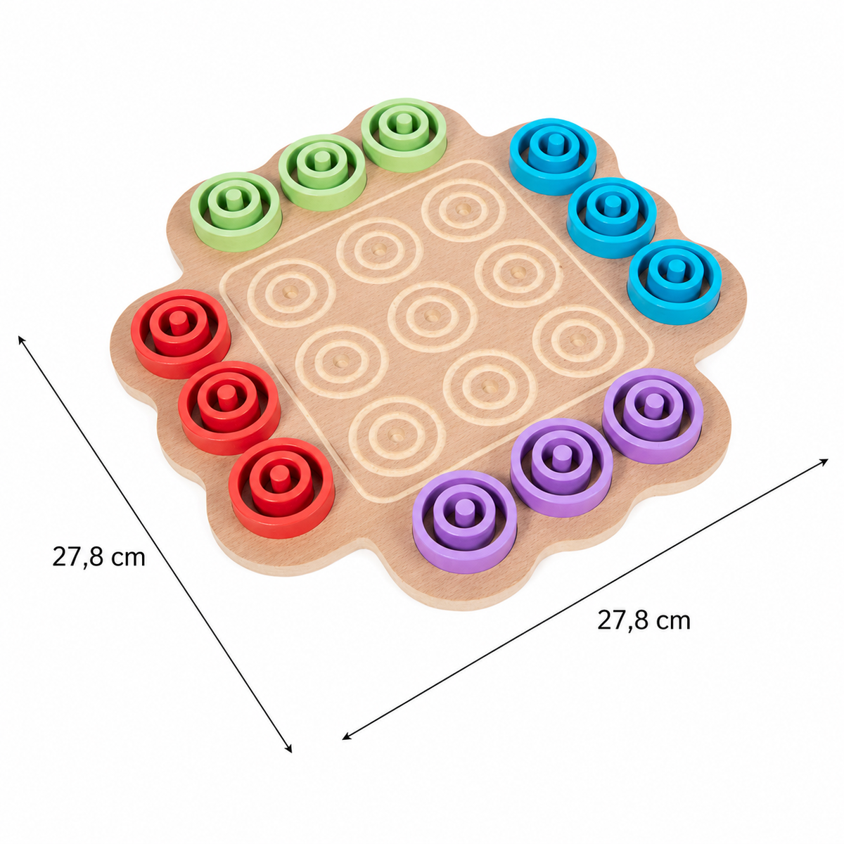 Pädagogisches 3-stufiges Tic-Tac-Toe-Strategiespiel aus Holz
