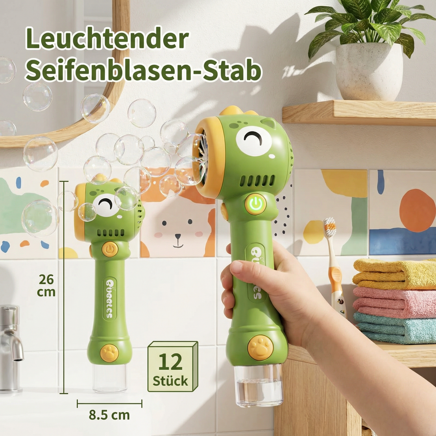 Leuchtender Seifenblasen-Stab für Kinder – Automatischer Bubble Maker