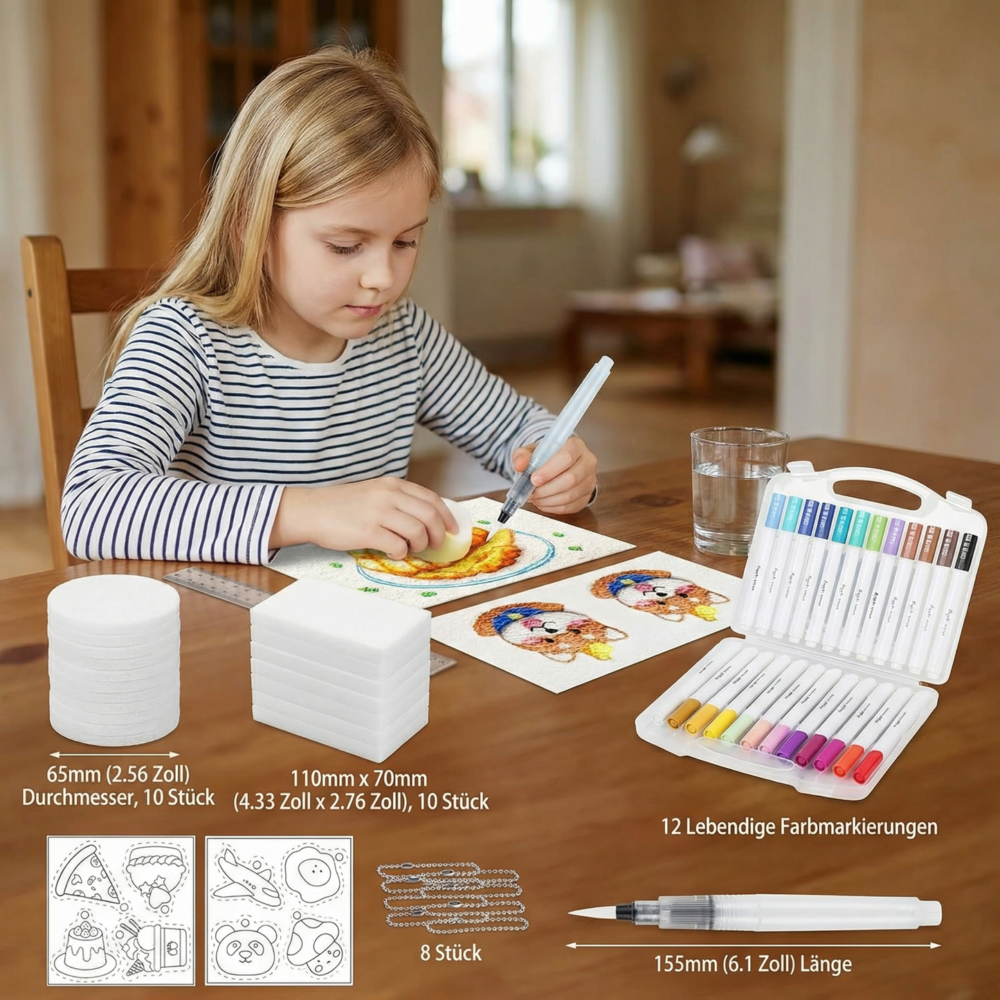 Kreatives Schwamm-Malset für Kinder – DIY Kunstset mit Bubble-Effekt