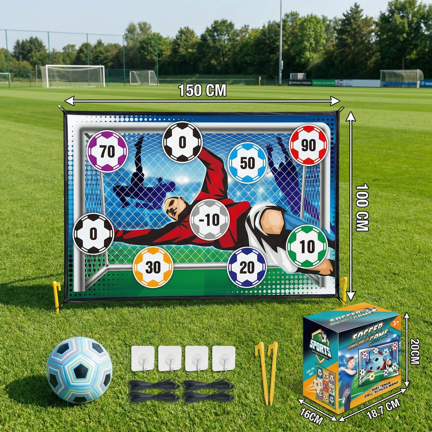 Klebende Fußball Zielschuss Wand – Indoor & Outdoor Trainings- und Spielset