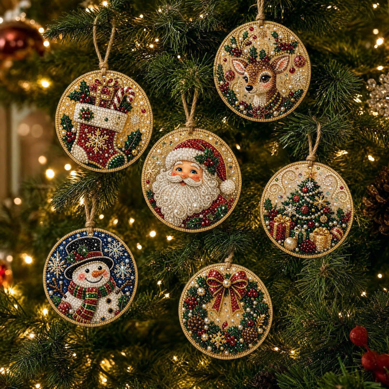 DIY-Weihnachts-Holzanhänger-Diamond-Painting-Set