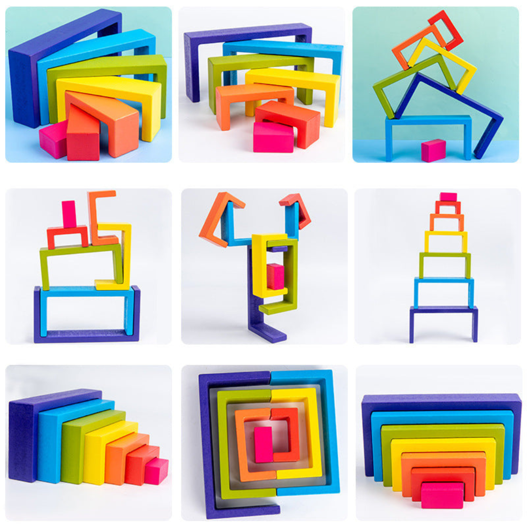 Montessori Farben Holzbausteine