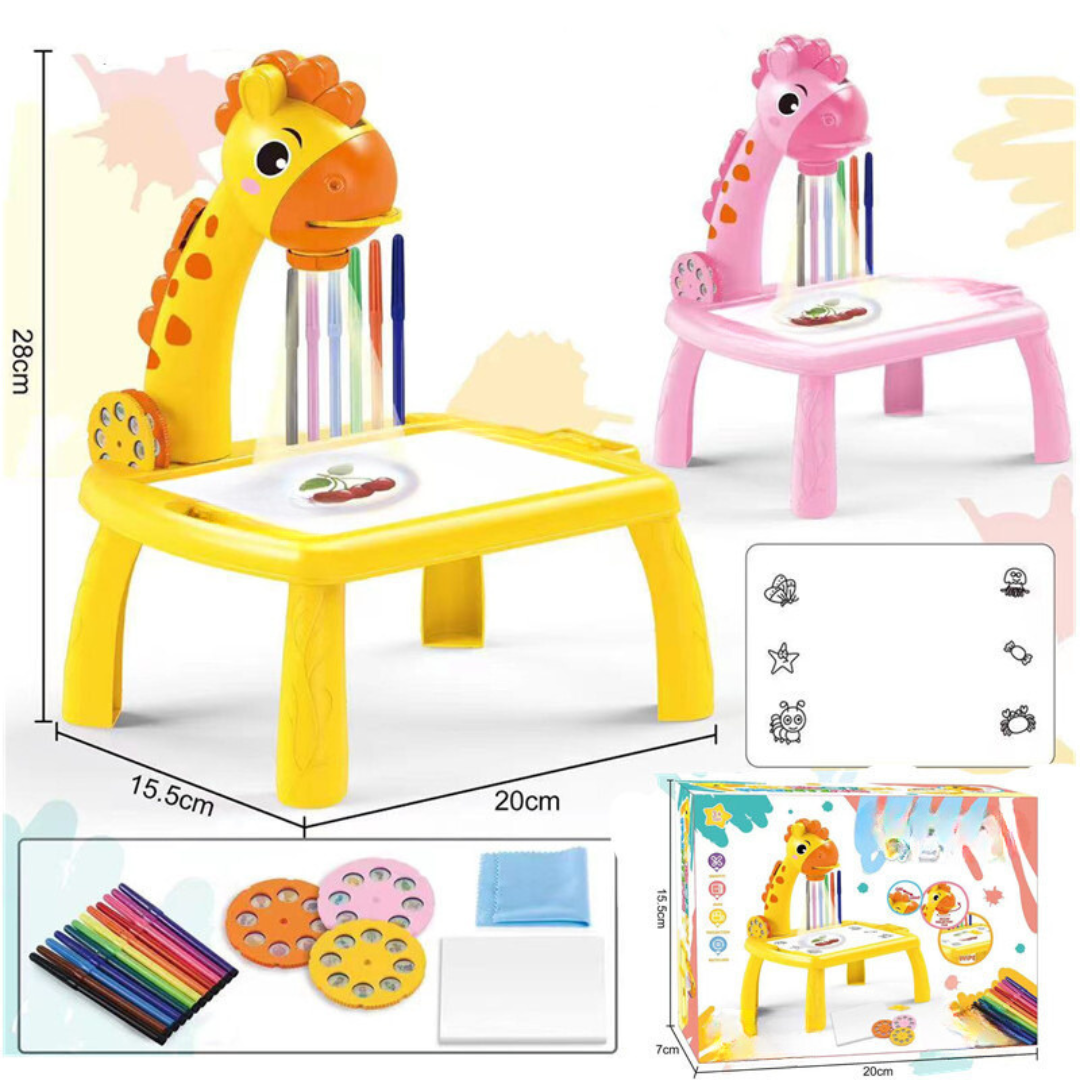 Kreativer Zeichentisch mit Beamer