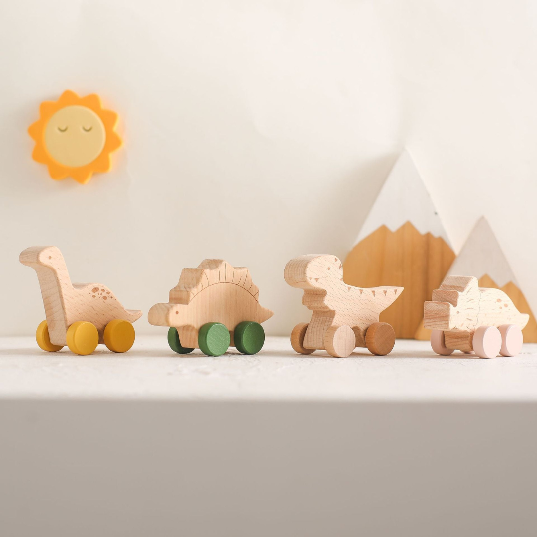 Montessori Holz Zug Pastelfarben