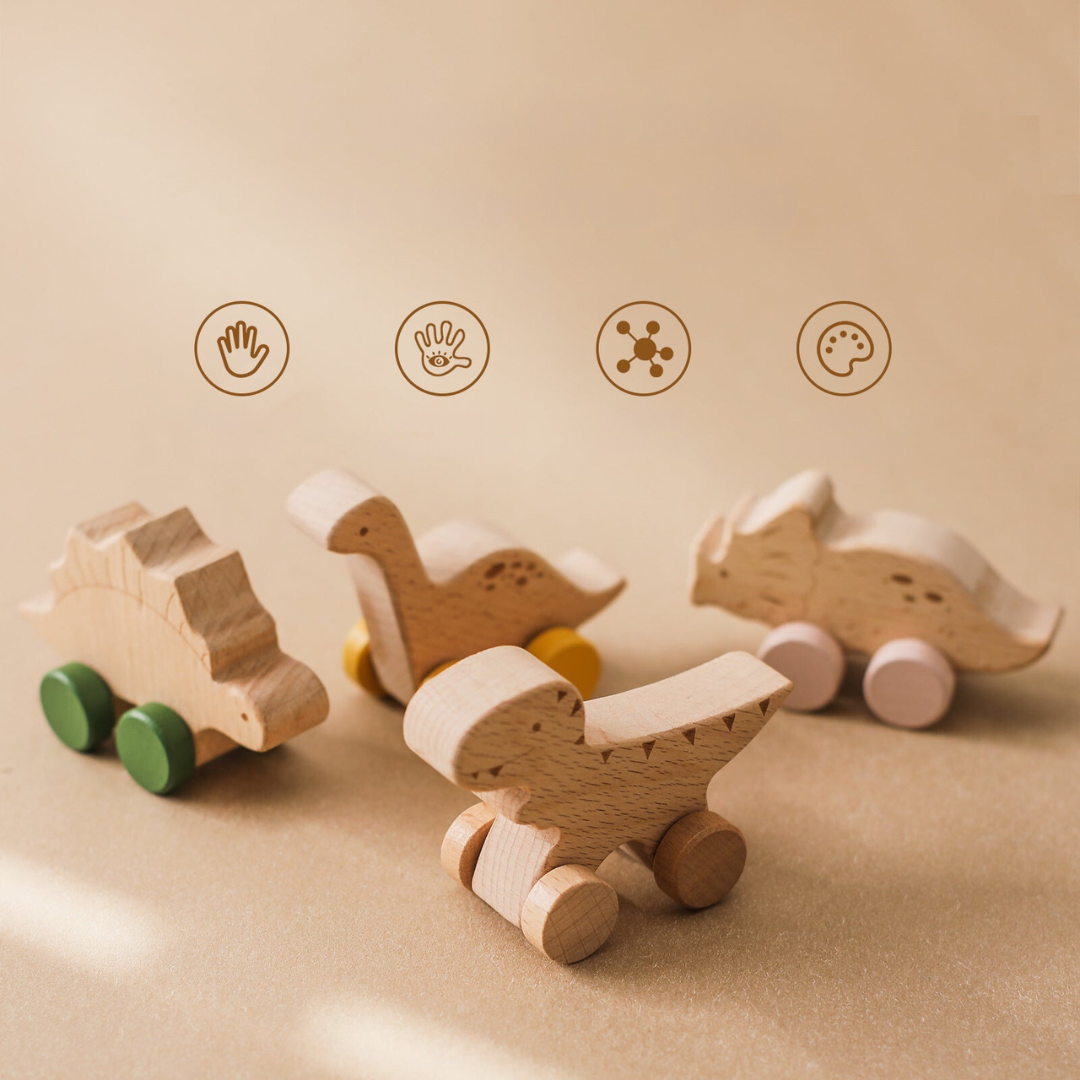 Montessori Holz Zug Pastelfarben