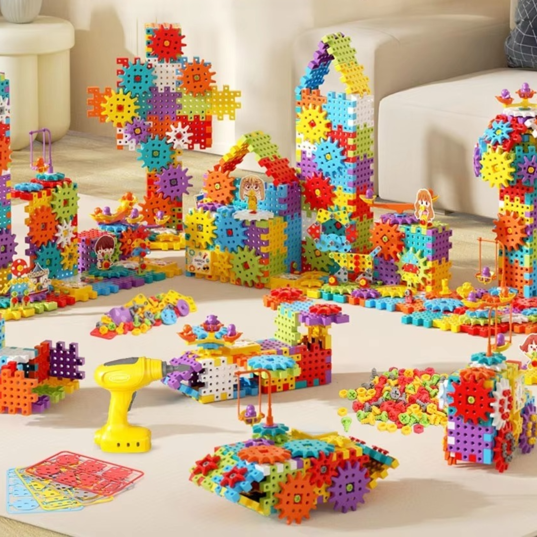 Montessori 3D Zahnrad und Puzzle Spielsteine