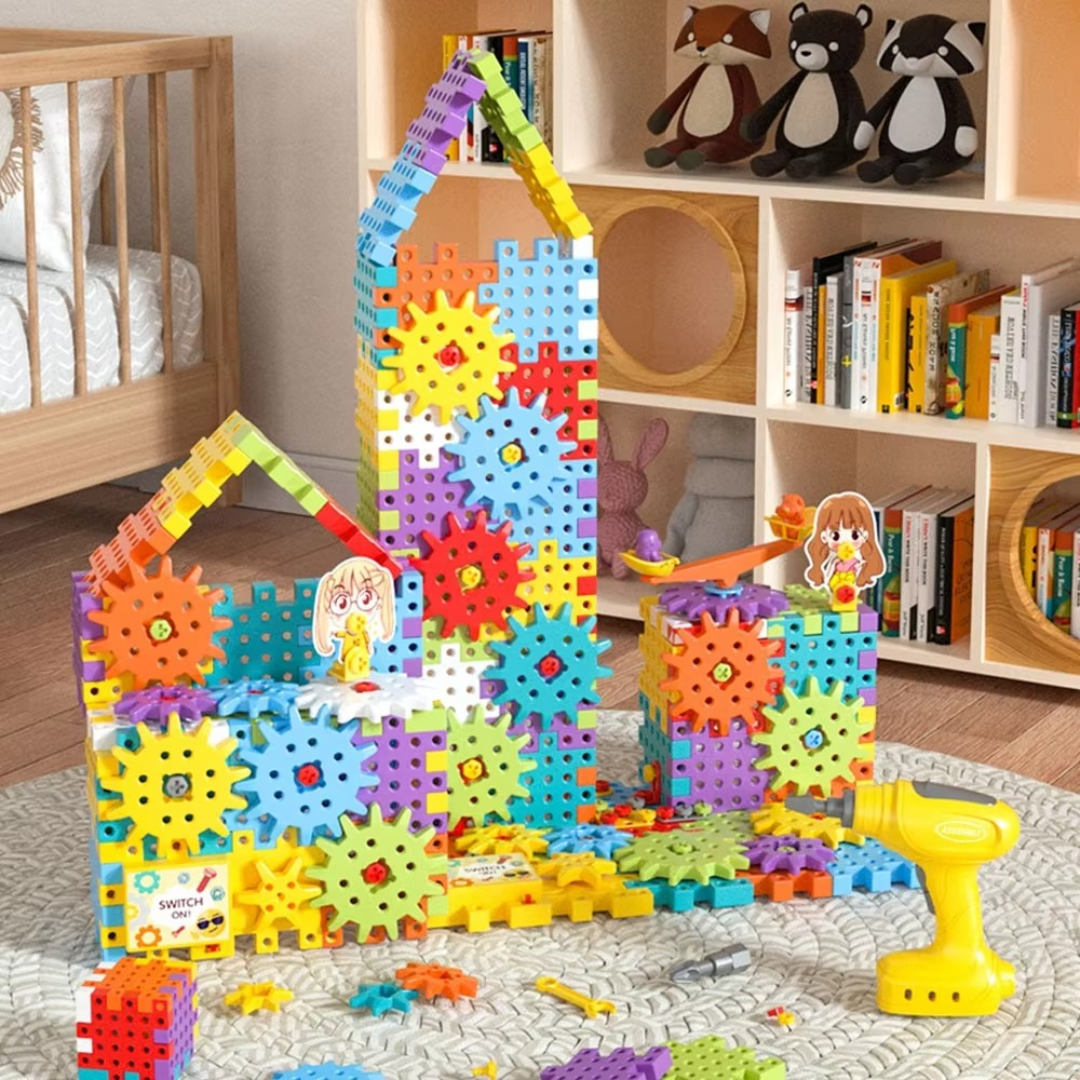 Montessori 3D Zahnrad und Puzzle Spielsteine