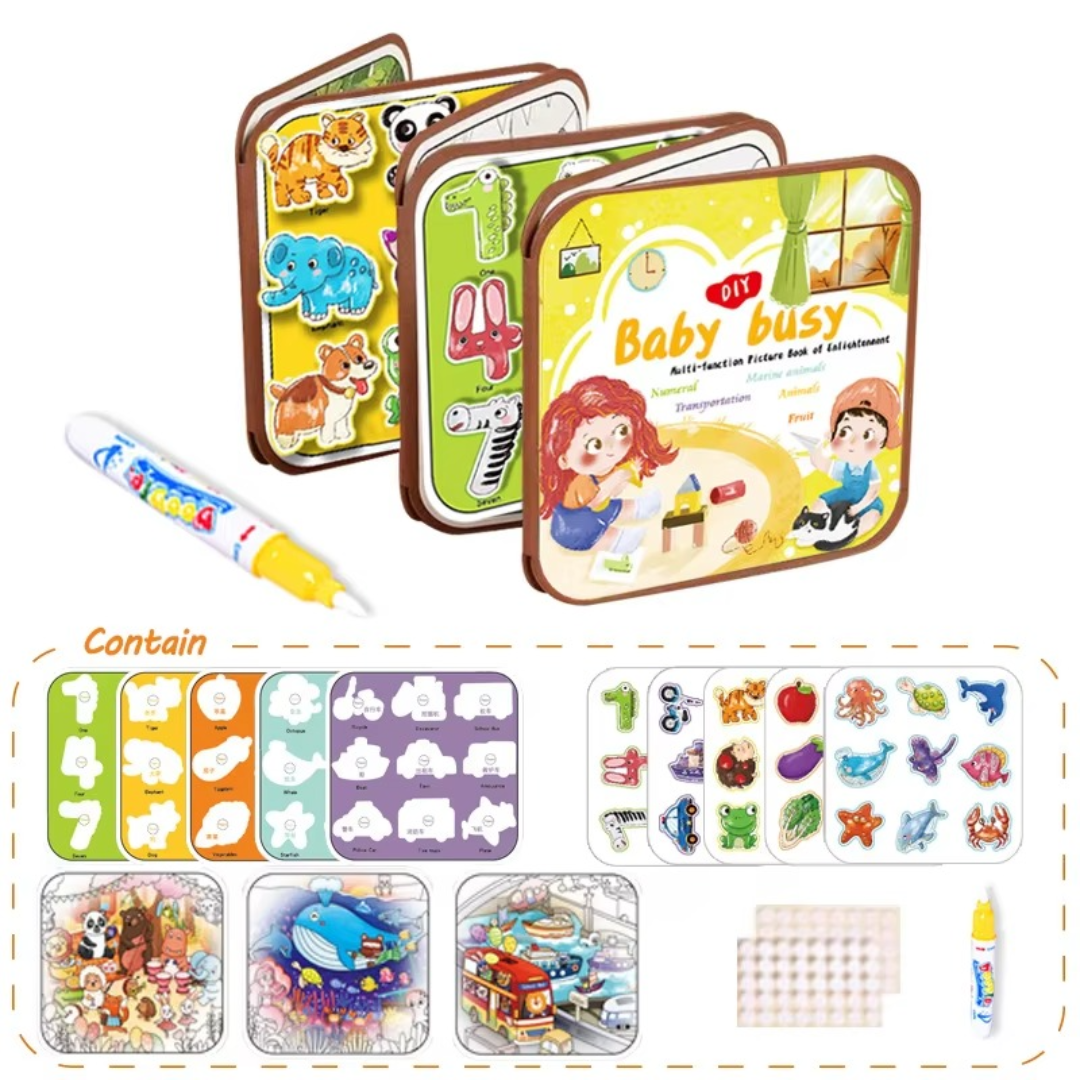 2in1 Magisches Montessori Geschichten Buch zum Malen und Spielen