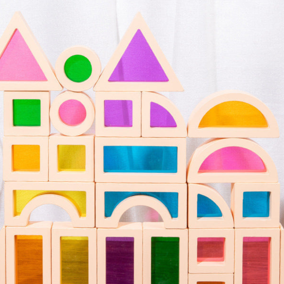 Montessori Holzfenster Spielsteine