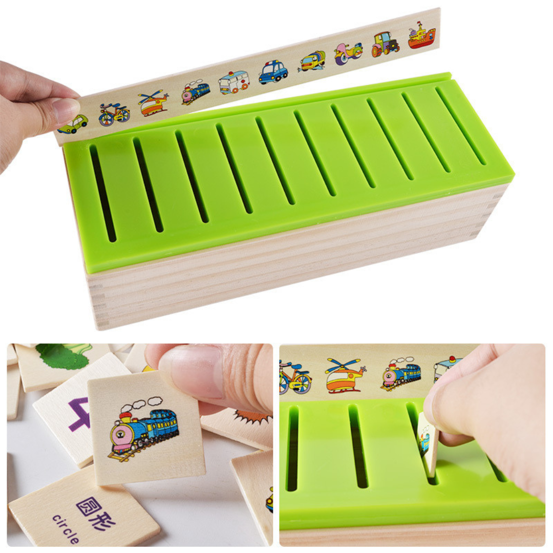 Montessori Holzbox zum Sortieren Lernen