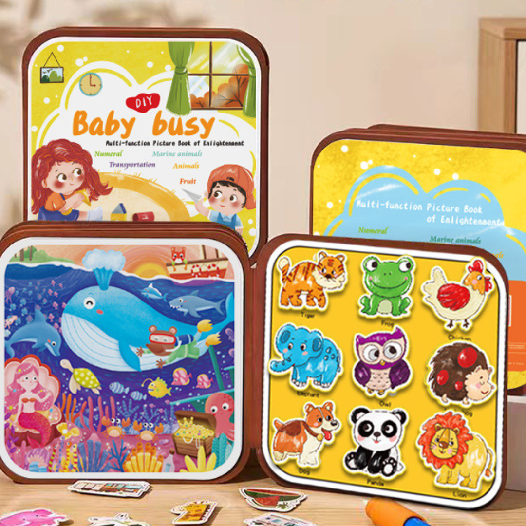 2in1 Magisches Montessori Geschichten Buch zum Malen und Spielen
