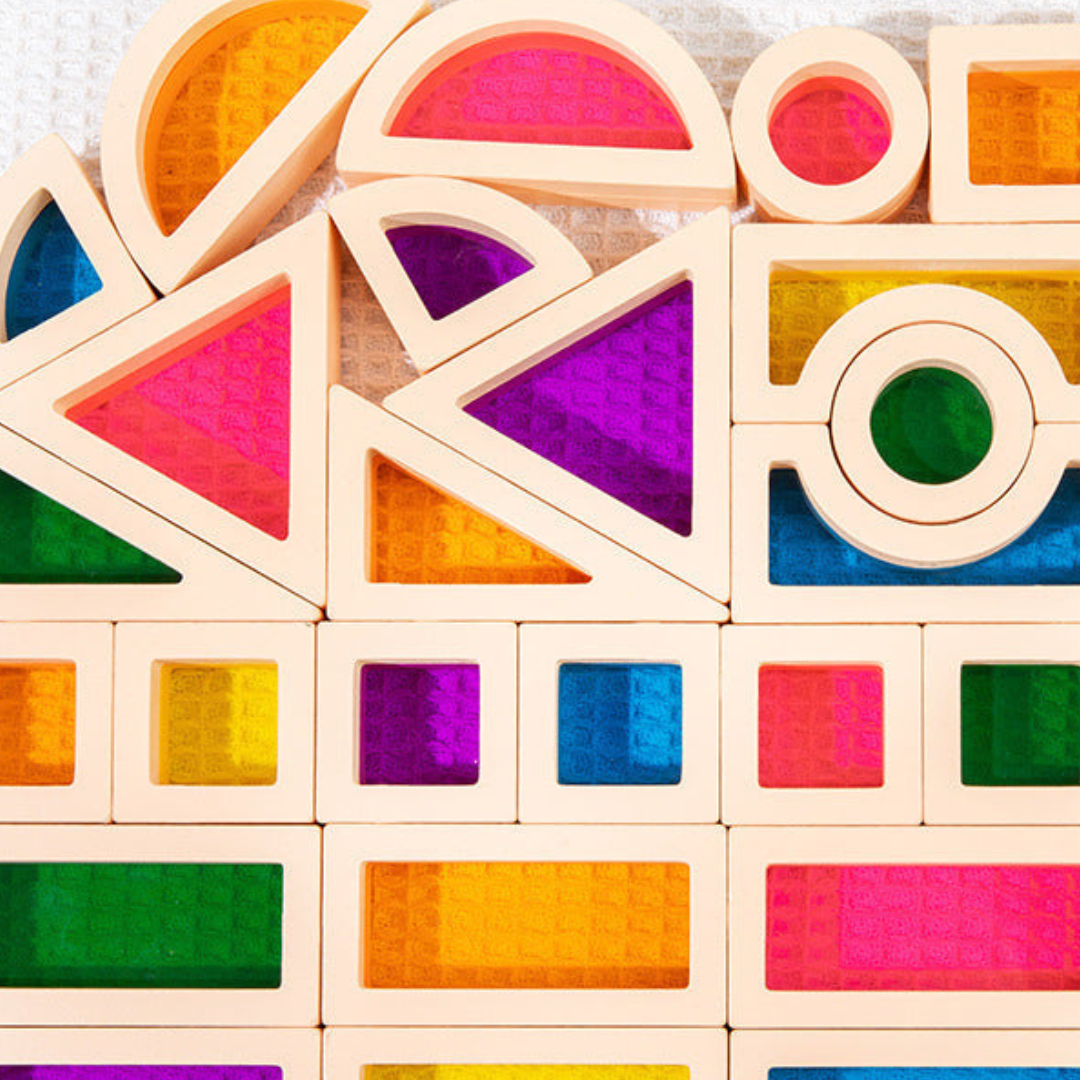 Montessori Holzfenster Spielsteine