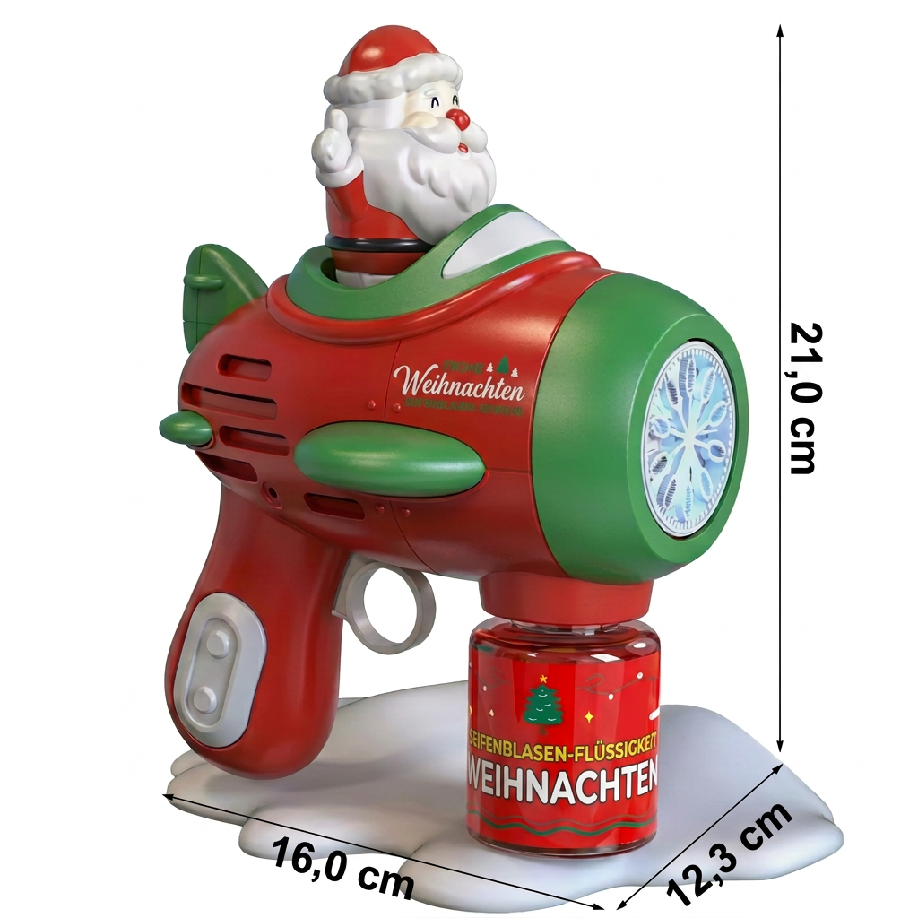 Elektrische Weihnachts-Seifenblasenpistole mit Licht & Sound für Kinder