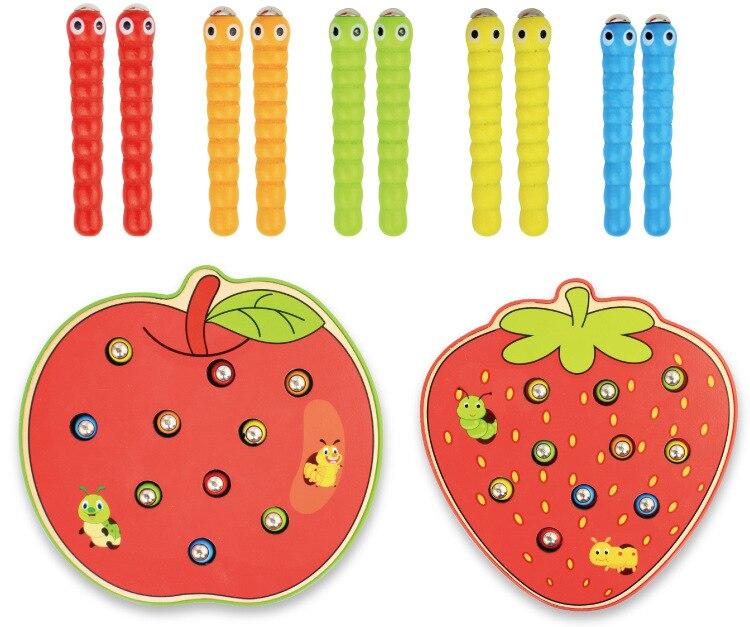 Magnetisches Montessori Würmerfangen-Spiel
