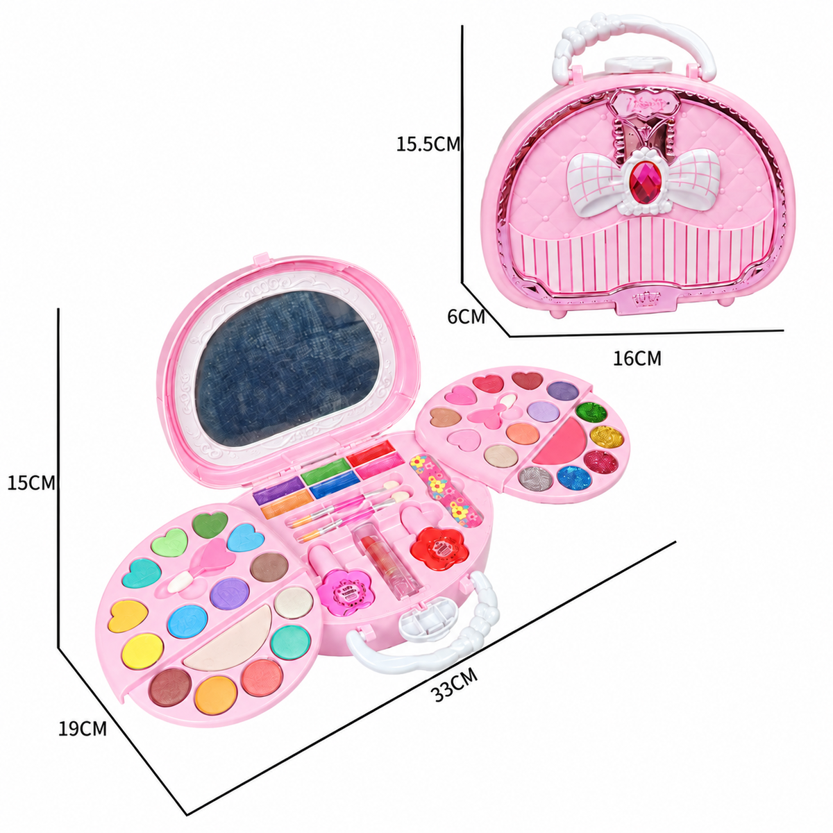 Abwaschbares Prinzessinnen-Make-up-Set für Kinder mit Nagellack & Aufbewahrungsbox