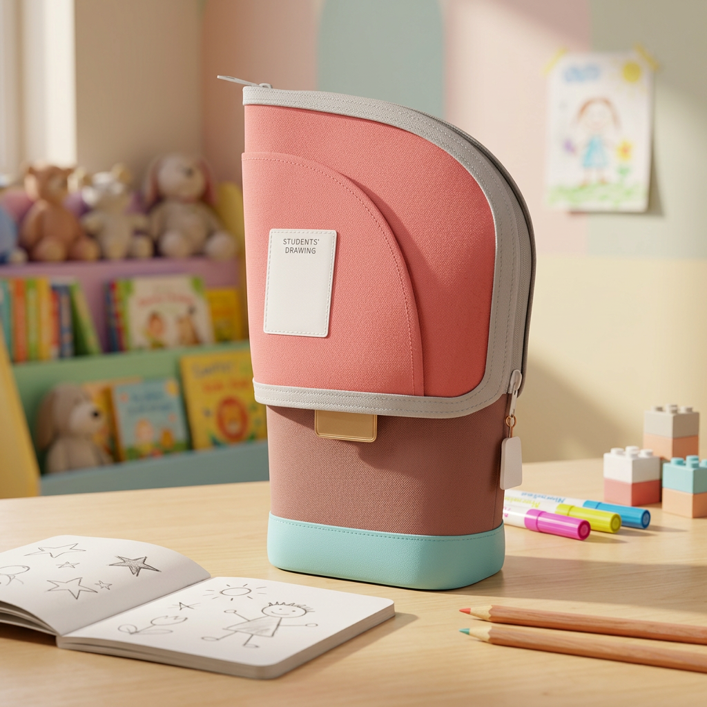 2-in-1 Pop-Up Federmäppchen mit Stiftehalter – Platzsparender Schreibtisch-Organizer
