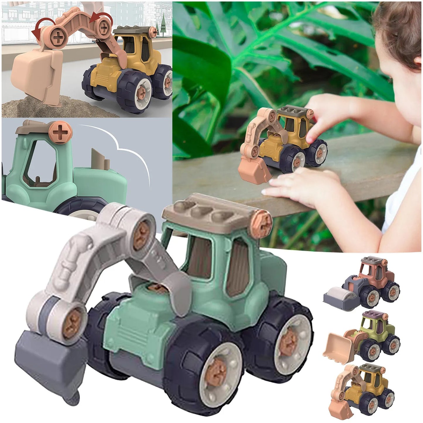 Bauarbeiter Baustellenfahrzeug-Set