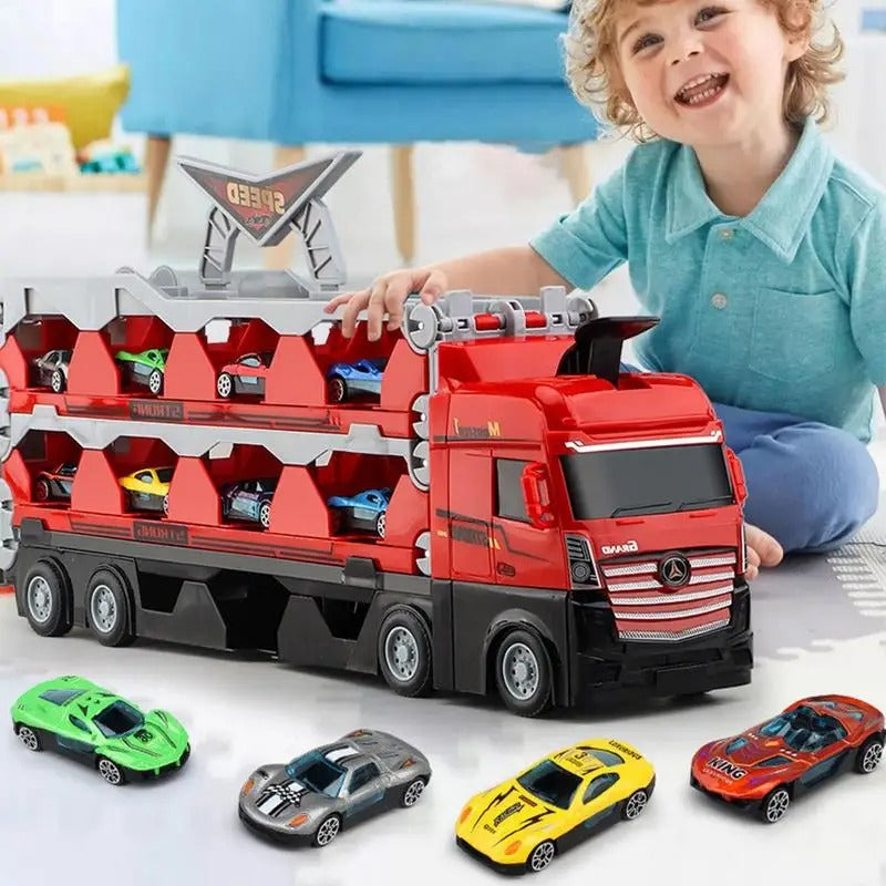 2in1 Ausklapbare Lastwagen Rennstrecke