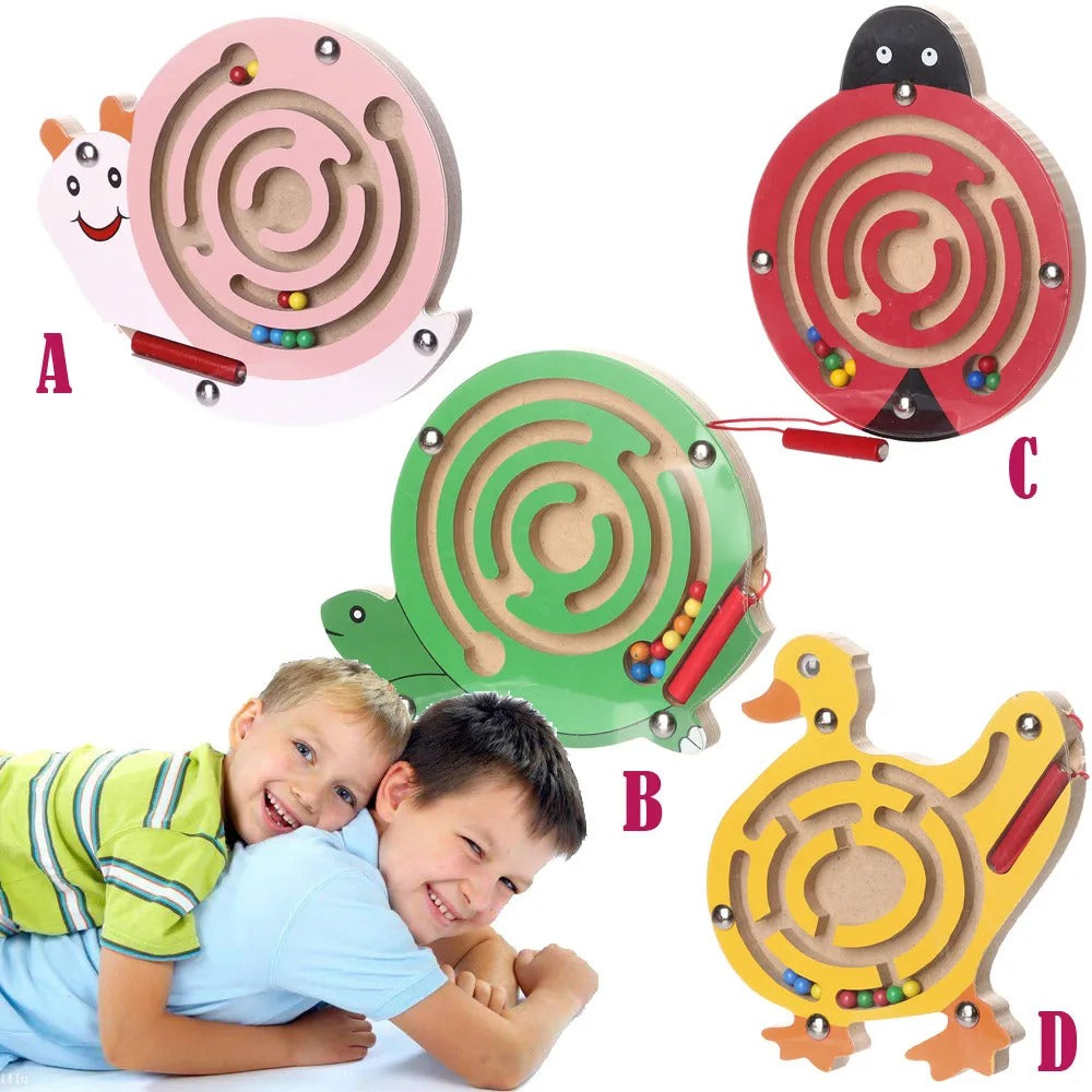 Tierisches Abenteuerlabyrinth – Magnetisches Holzpuzzle