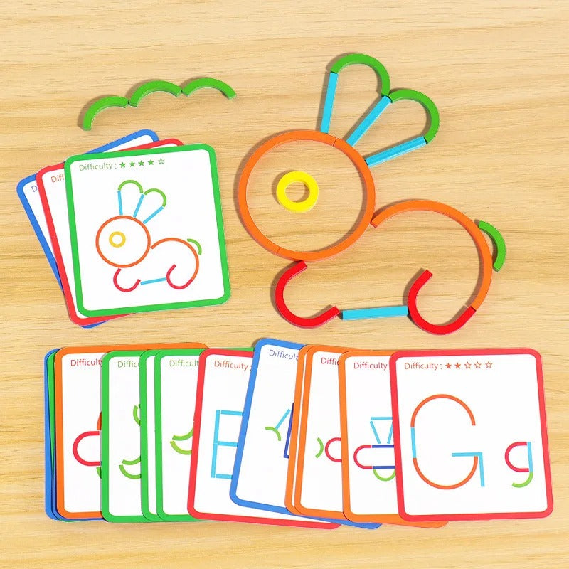 Pädagogisches Montessori Stöcke und Ringe Puzzle Bausteine