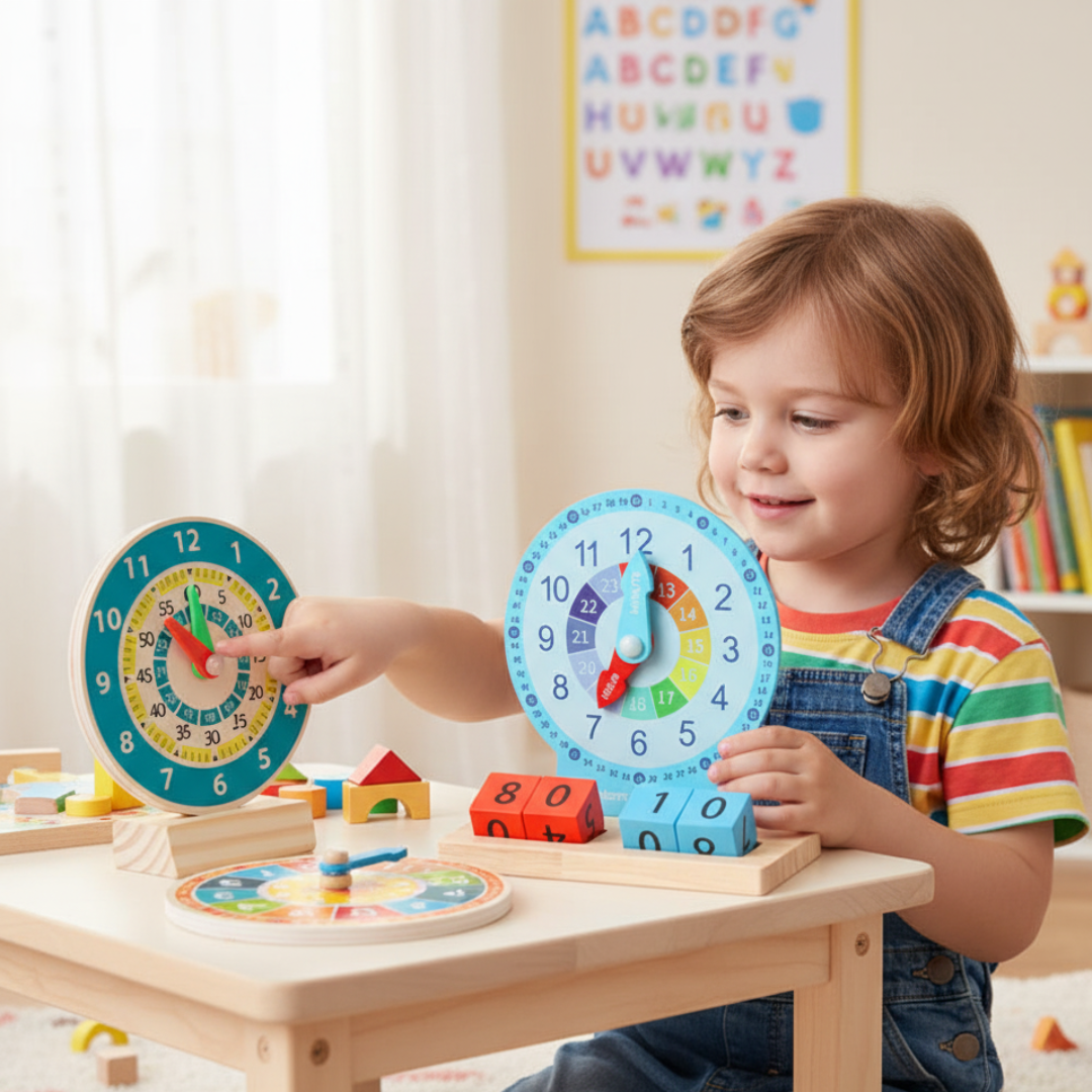 Pädagogisches Montessori Uhrzeit Lernspielzeug