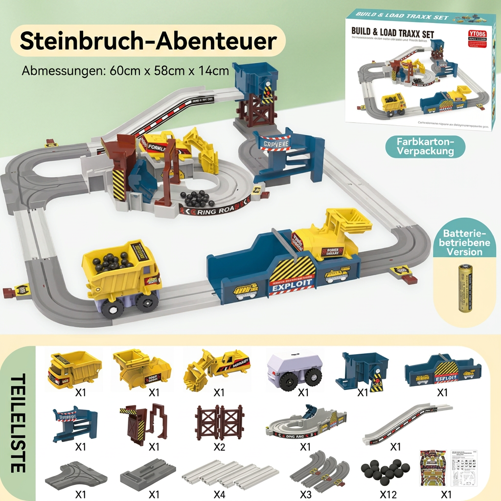 Interaktive elektrische Abenteuer-Steinbruch-Eisenbahn
