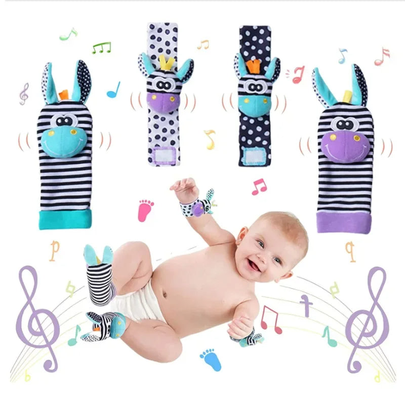 Sensorische Baby Plüschsocken und Armband