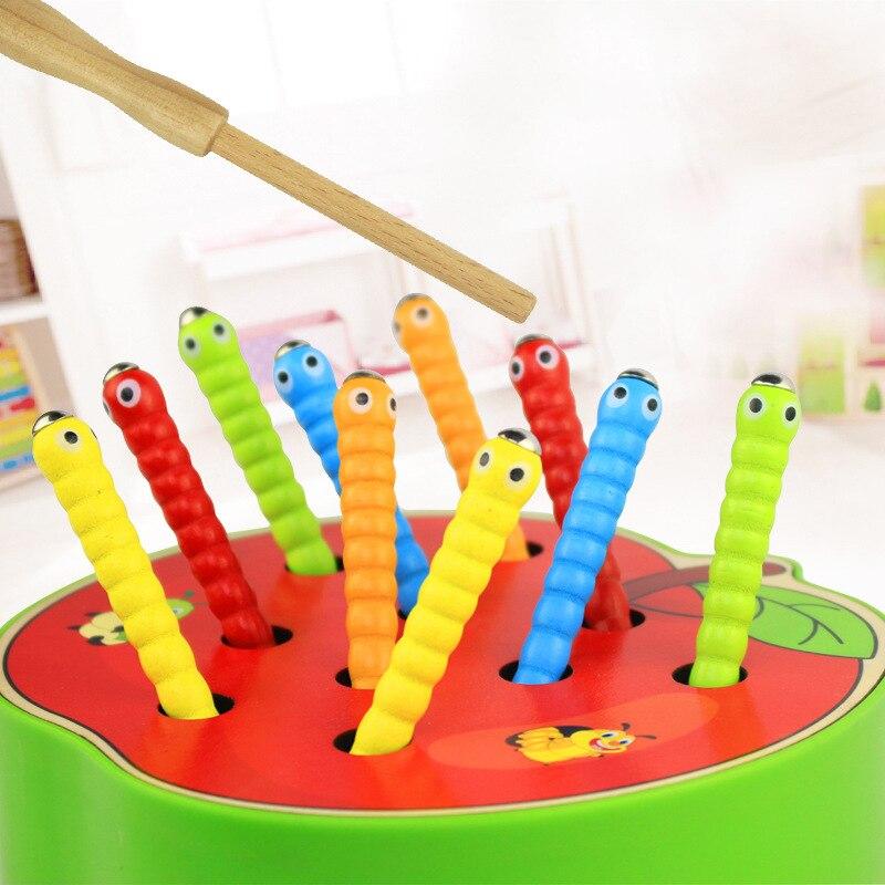 Magnetisches Montessori Würmerfangen-Spiel