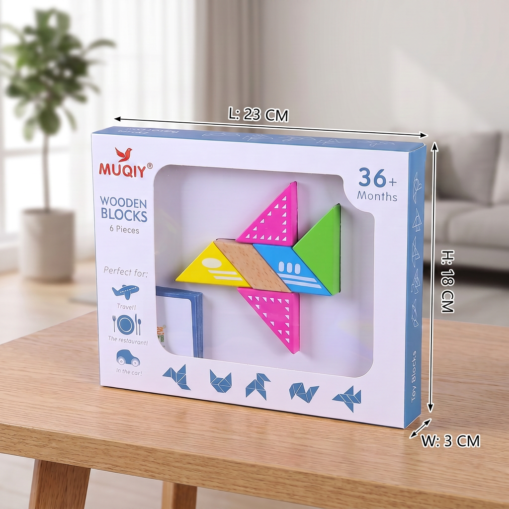 Magnetische Geometrie-Holzbausteine – Kreatives Lernpuzzle